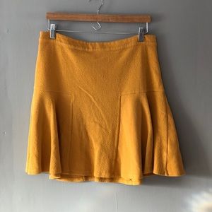 Maeve Mustard Yellow Textured Drop Waist Skirt